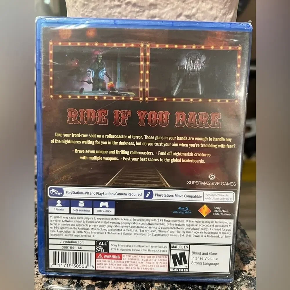 Ps4 Rush of Blood VR Game PlayStation NWT in wrapping